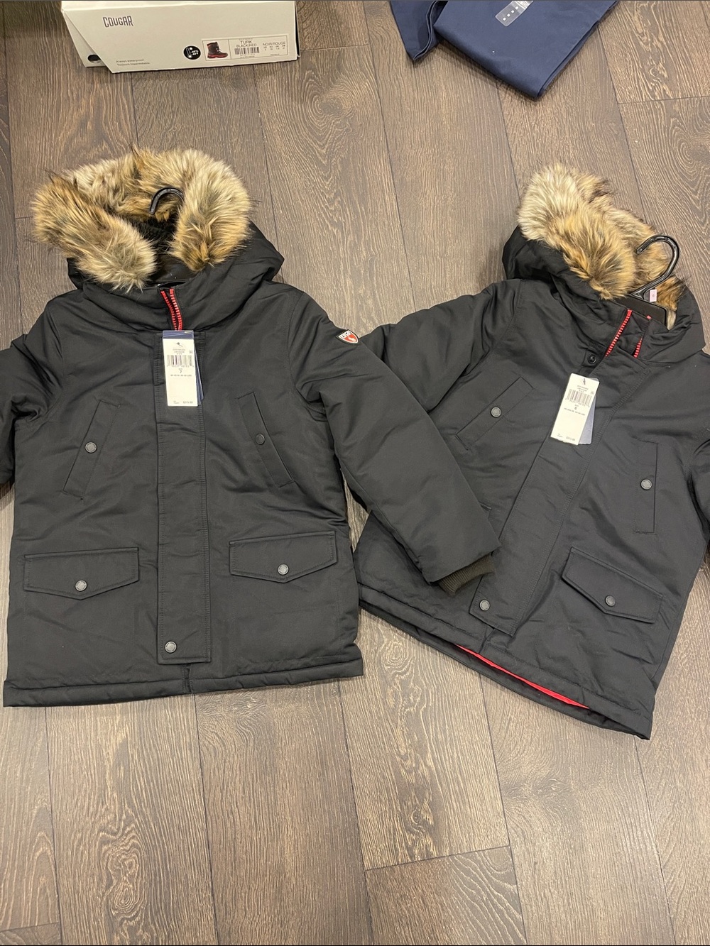 Polo by Ralph Lauren Black Puffer Parka with Faux Fur Trim